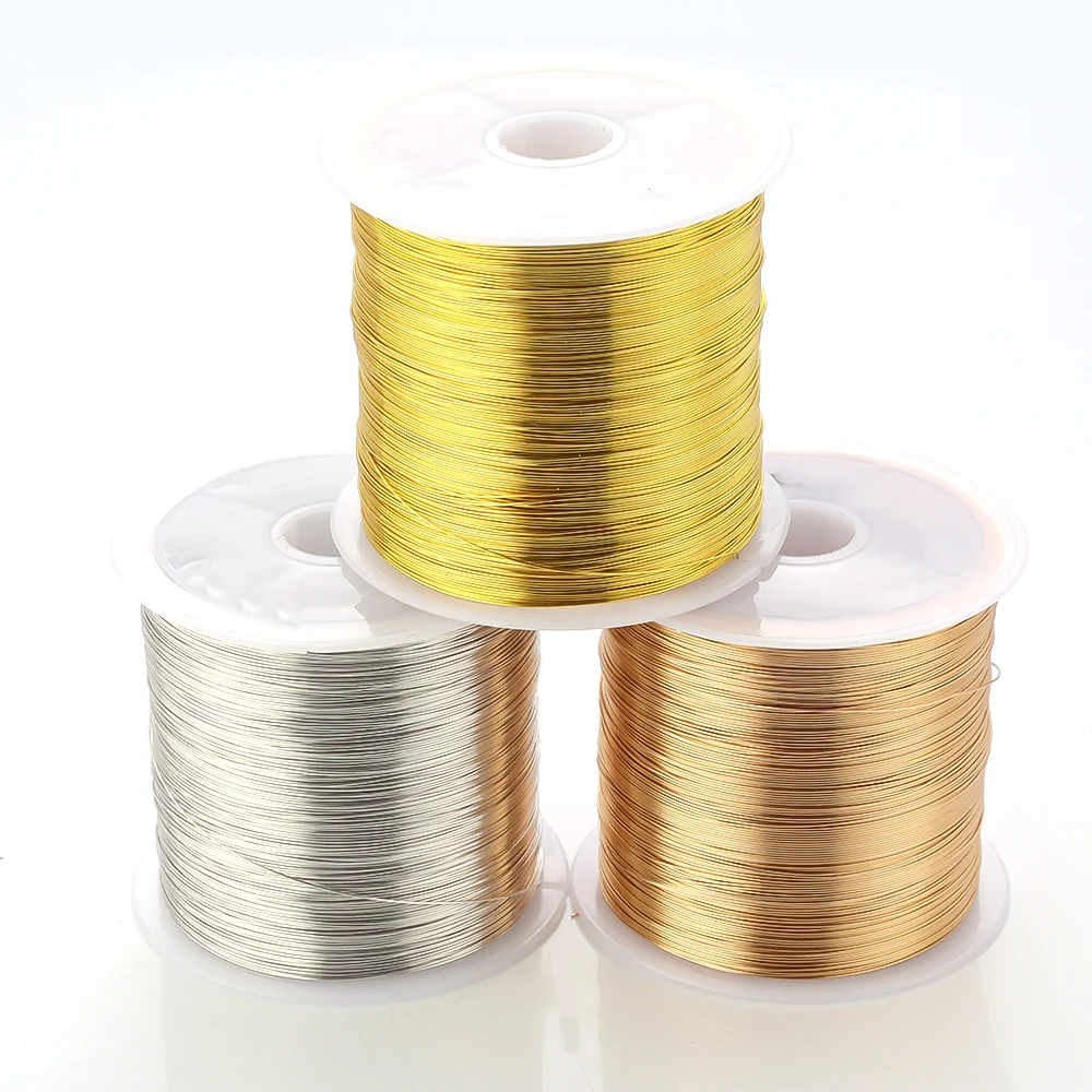 100m/Roll Gold Silver Color Copper Wire for Jewelry Making DIY Bracelet Necklace DIY Colorfast Beading Wire Jewelry Cord String