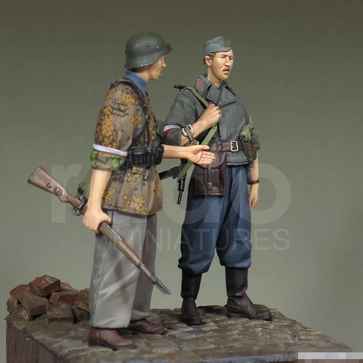 1/35 Polish Home Army, Assault Squad, 1944, Resin Model Soldier GK, Warsaw Uprising, Unassembled and unpainted kit