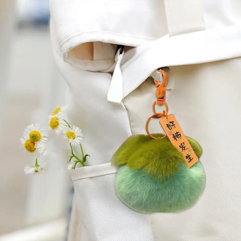 

Fruit Plush Pendant Soft Plush Persimmon Keychain with Lucky Blessing Band Cute Fruit Doll Ornament for Backpack or for Kids