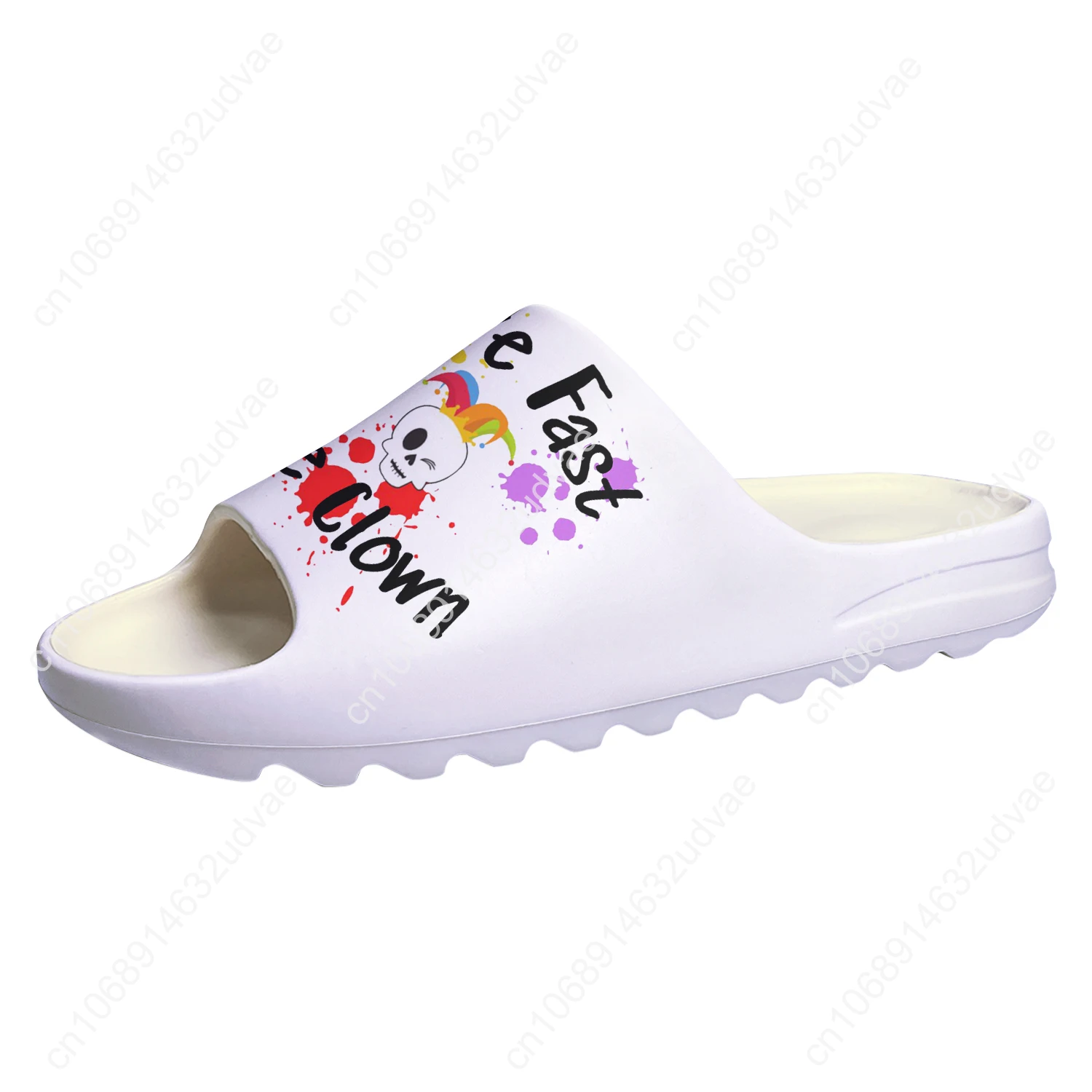 Live Fast Die Clown Soft Sole Sllipers Home Clogs Customized Step On Water Shoes Mens Womens Teenager Step in Sandals