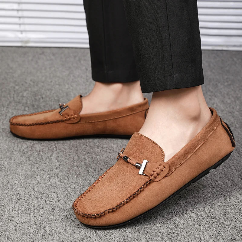 

Four seasons of high quality handmade foreign trade fashion loafers men trend set wear lazy bean shoes soft soled driving shoes