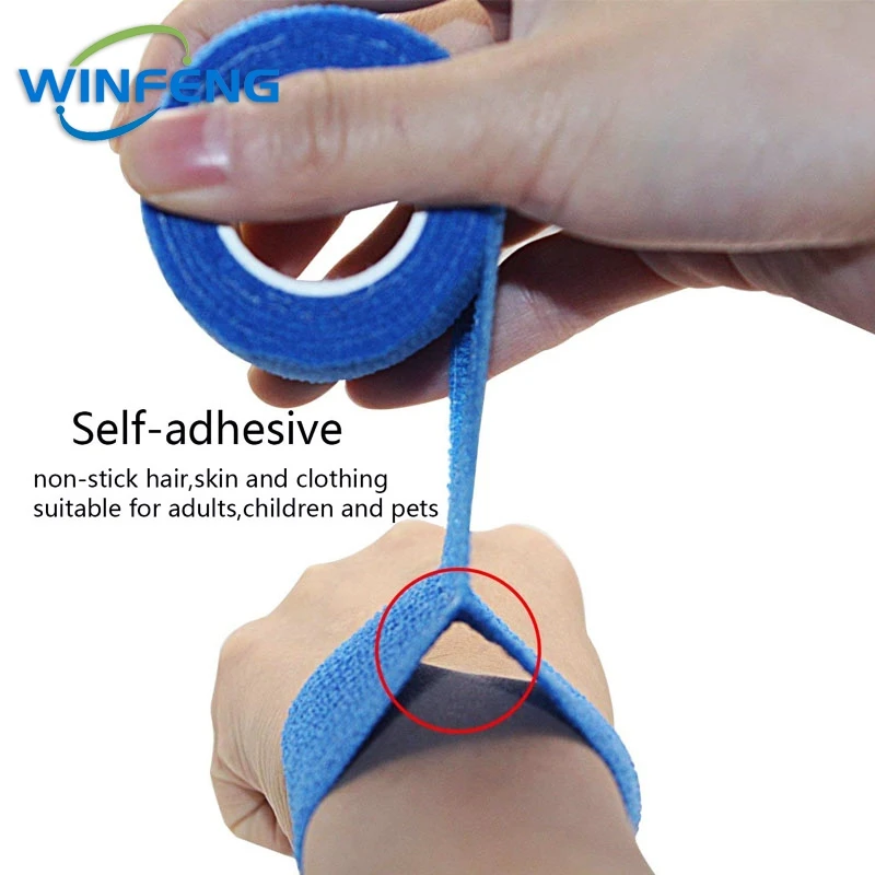 5Pcs Self Adhesive Elastic Bandage First Aid Kit Non-woven Fabric Tape Protective Gear Knee Elbow Support Injury Pad