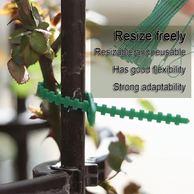 

20/50/100pcs Reusable Garden Cable Ties Adjustable Plastic Cable Ties Tools Plant Support Shrubs Fastener Tree Locking Nylon