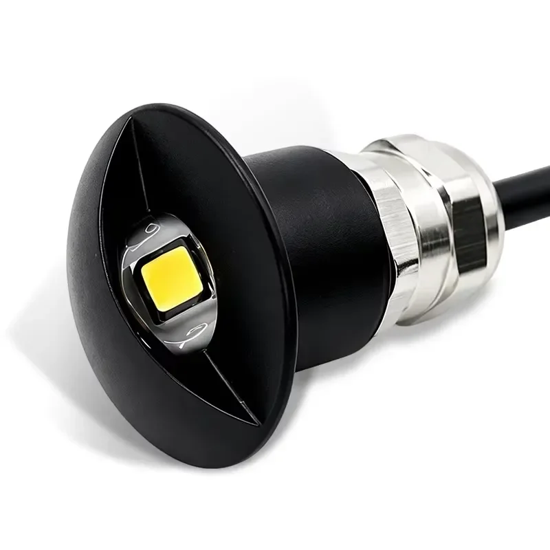 Recessed LED Marine Courtesy Light 12V DC 1W Waterproof Deck Step Lamp for Boat Yacht Stairs Pathway Lighting