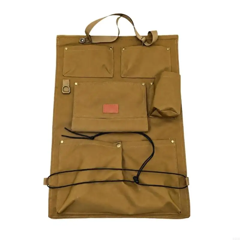 Vehicle Seat-Back Pocket Organizers with Lower Elastic Stabilizing Cords and Multiple Separate Sections for Cabin Storage H9EE