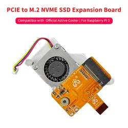 Raspberry Pi 5 PCIE to M.2 NVME SSD Expansion Board Compatible with  Official Active Cooler Mini HAT Board for Raspberry Pi 5