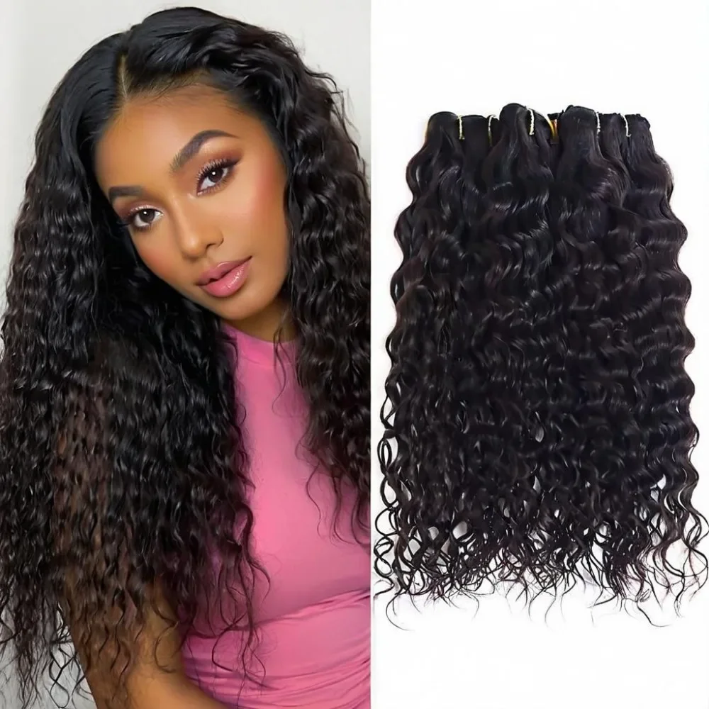 Extensiones de cabello humano MAGICSTONE, extensiones de pelo ondulado brasileño sin procesar 10A, extensiones de cabello humano mechones con ondas de agua de 10 y 30 pulgadas