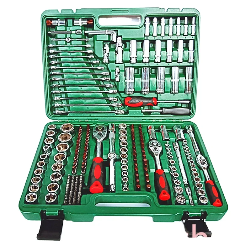 2026 216pcs Automobile Motorcycle Repair Tool Case  Ratchet Wrench Sleeve Universal Joint Hardware Tool Kit Auto Tool Box