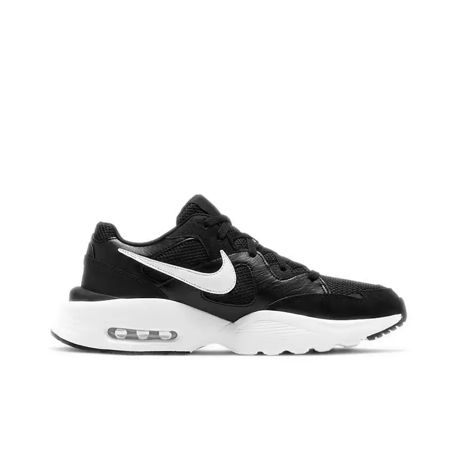 Nike Air Max Fusion shock-absorbing and durable low top air cushion training running shoes for men, black and white