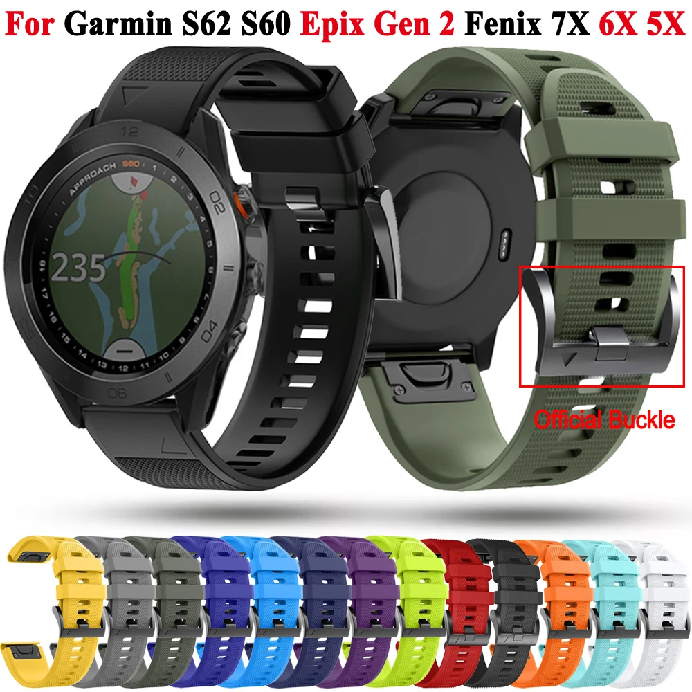 Strap For Garmin Epix Pro 2 S70 965 955 Fenix 7X Smart Watch Band Tactix Delta 7 Pro Descent MK1 MK2 MK2i Silicone Bracelet Belt