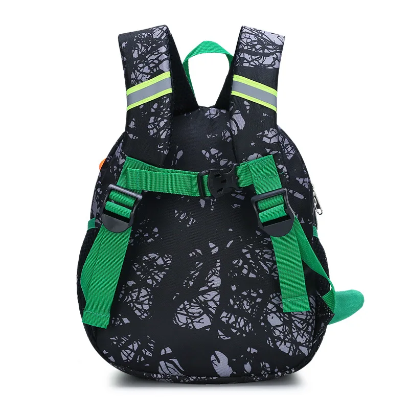 Mini mochila bordada personalizada, mochilas escolares con correa para el pecho, dinosaurio de dibujos animados 3D, mochila escolar para guardería