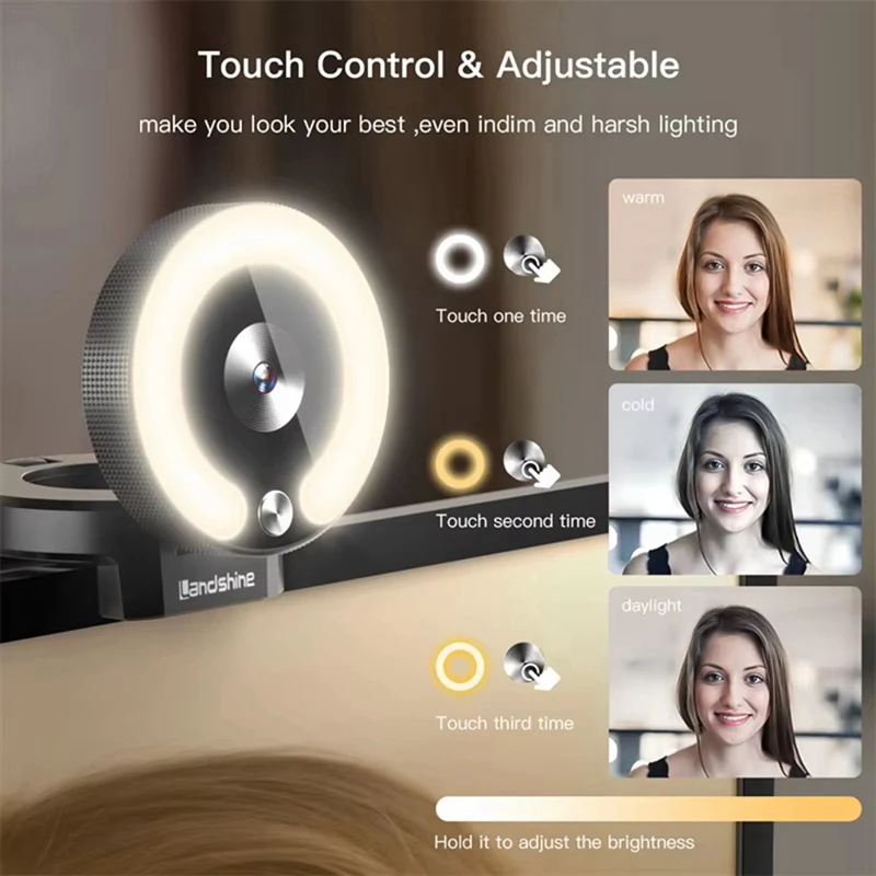 Best-4K Webcam HD Mini Camera With Fill Light Laptop PC Computer Live Broadcast Camera Video Web Camera Microphone Webcast