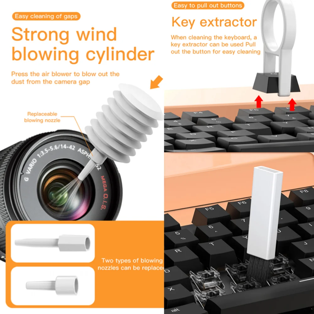 Fone de ouvido Cleaner Brush Kit, Computador Teclado Cleaner, Headset, iPad, Telefone, TV Screen Cleaning Tools, 20 em 1