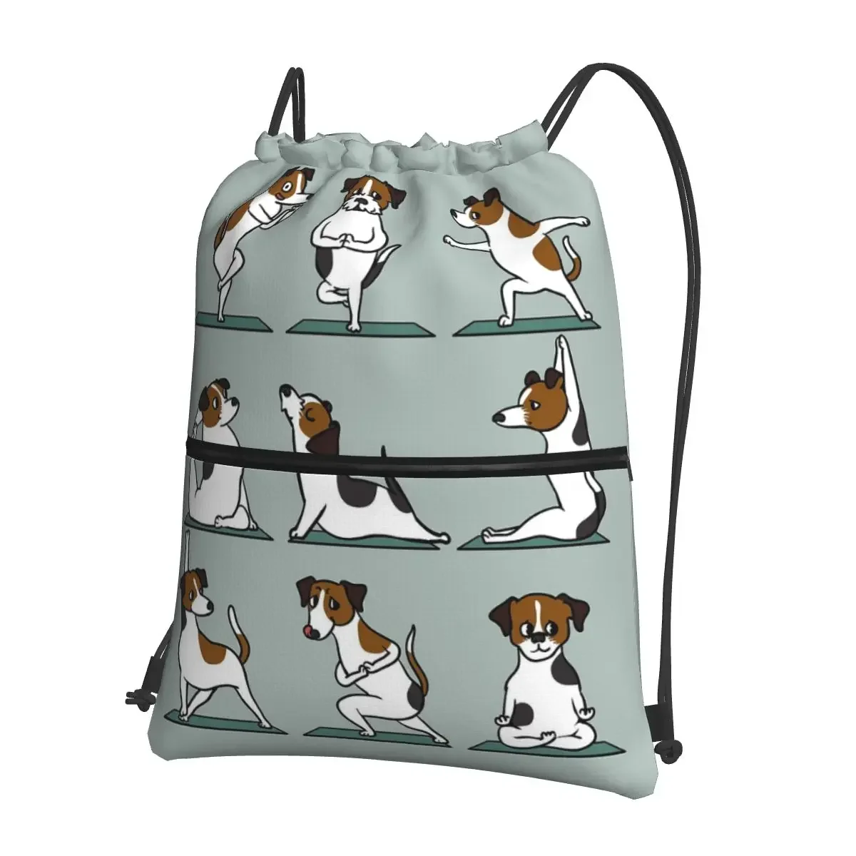 

Jack Russell Terrier Yoga Portable Backpacks Drawstring Bag Fashion Drawstring Bundle Pocket Book Bag For Travel Sport Man Woman