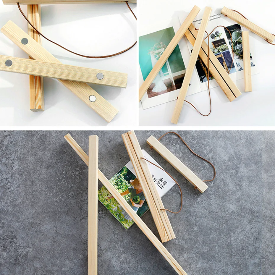 Teak Pine Wood Magnetic Painting Frame Photo Frame Painting Canvas Poster Frame Canvas Frame Art Hanger Does Not Include Canvas image 2