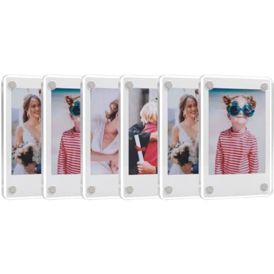 Marco Magnético Acrílico para Refrigerador para Polaroid, Marcos de Fotos Mini de 2.36x3.54 Pulgadas para Fujifilm Instax Mini, Marco de Fotos de Doble Cara
