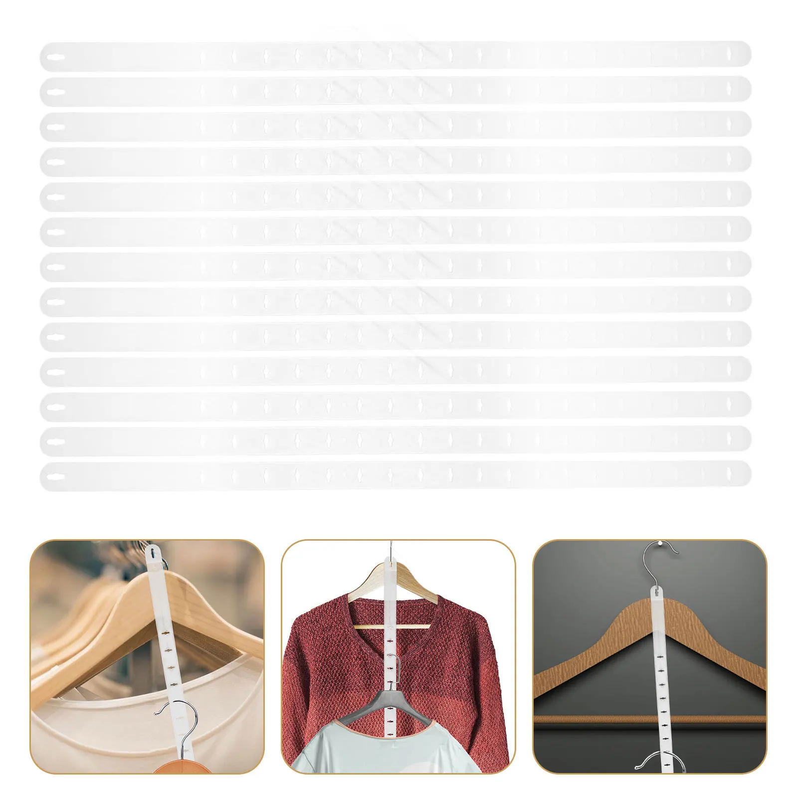 

20Pcs Clear Plastic Hanger Connecting Strips Non-Slip Clothes Display Strips Closet Organizer Wardrobe Space Saving Solution