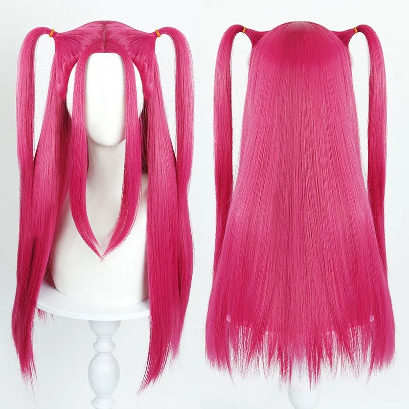 Film Kpop Gruppe Idol Cosplay Perücke Dämon Lila Schwarz Rot Für Männer Frauen Hitzebeständige Synthetische Haar Halloween Requisiten Party Perücken