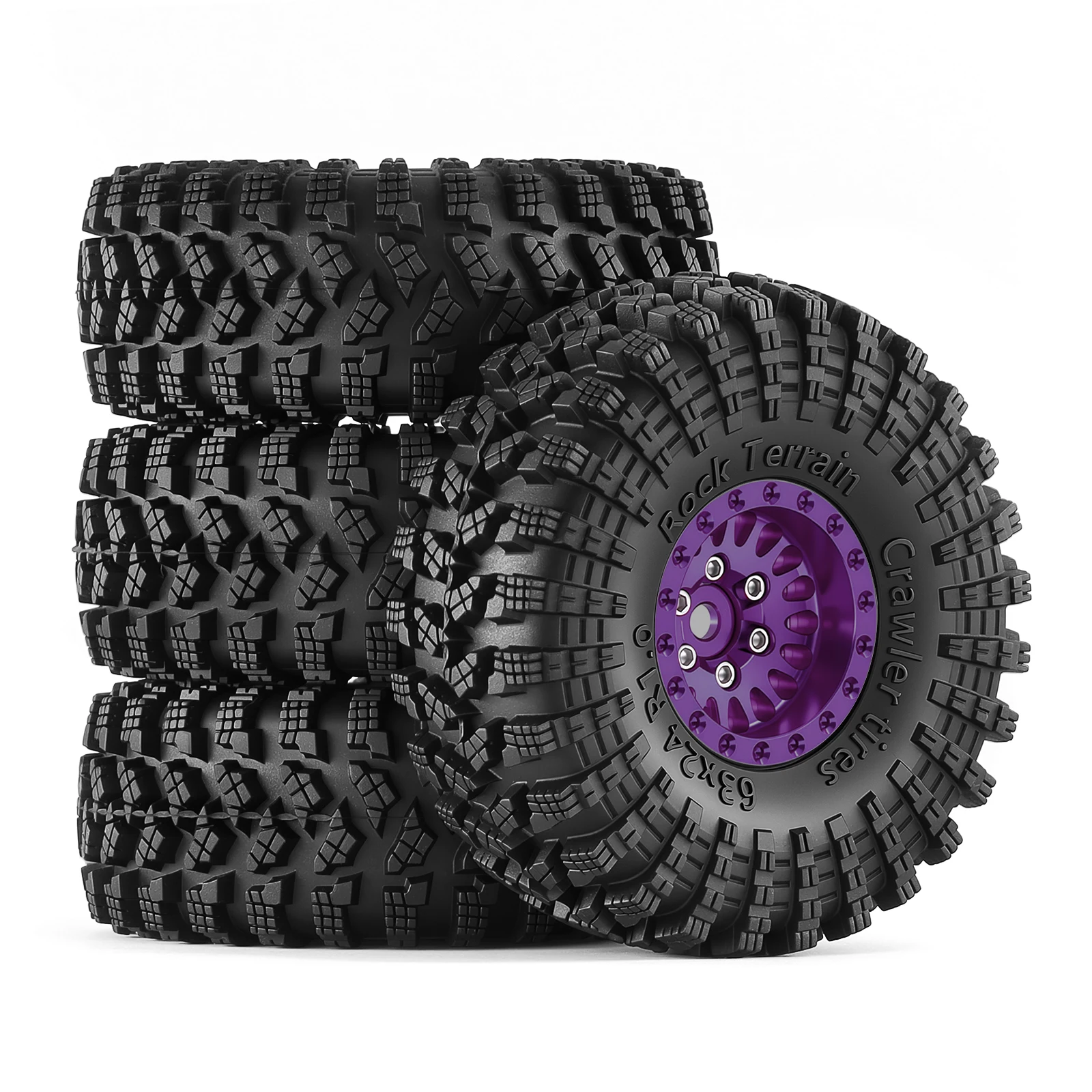 4PCS 1.0 Inch Beadlock Wheel Tires Upgrade Parts for 1/18 1/24 Mini RC Crawler TRX4M SCX24 AX24 FCX24 Axial SCX24