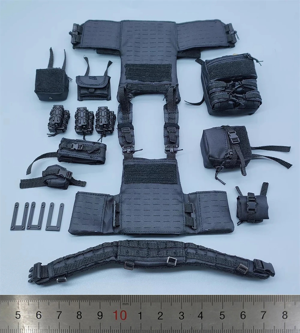 

For Sale 1/6th Easy & Simple ES GA1010S SAS Black Hang Chest Vest Multi Function Bags Waist Duty Belt Throw Models Accessories