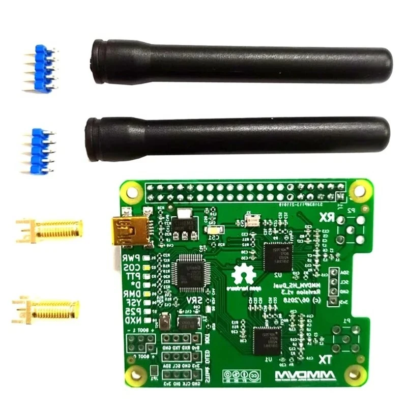 V1.3 Dual-Hotspot Board Kit For MMDVM_HS With USB Port Support P25 DMR YSF NXDN For Raspberry Pi Duplex