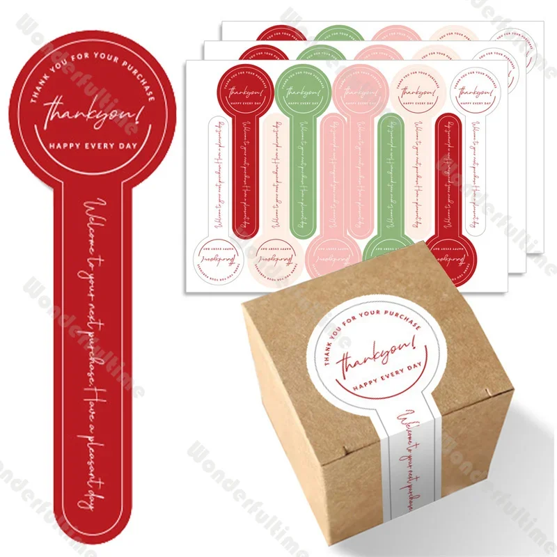 

10 Sheets Personalized Thank You Box Labels | Black Pink Hand Made Seal Stickers | Gift Box Packaging Sealing