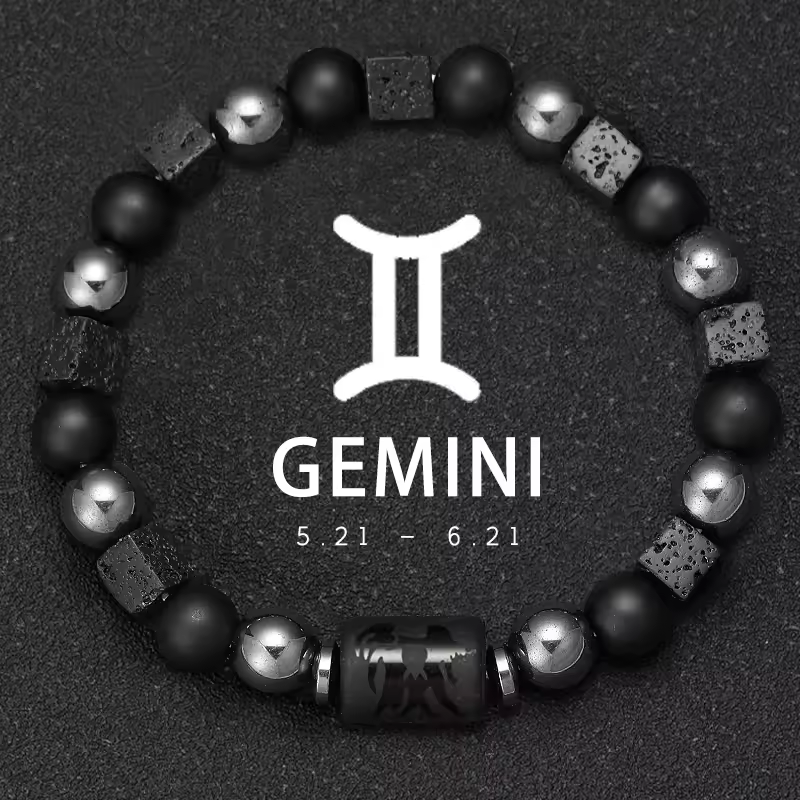 12 Zodiac Bracelets Natural Stone Cancer Virgo Leo Libra Bracelet Couples Friendship Gifts Bracelets jewelry pulsera hombre - Image 11