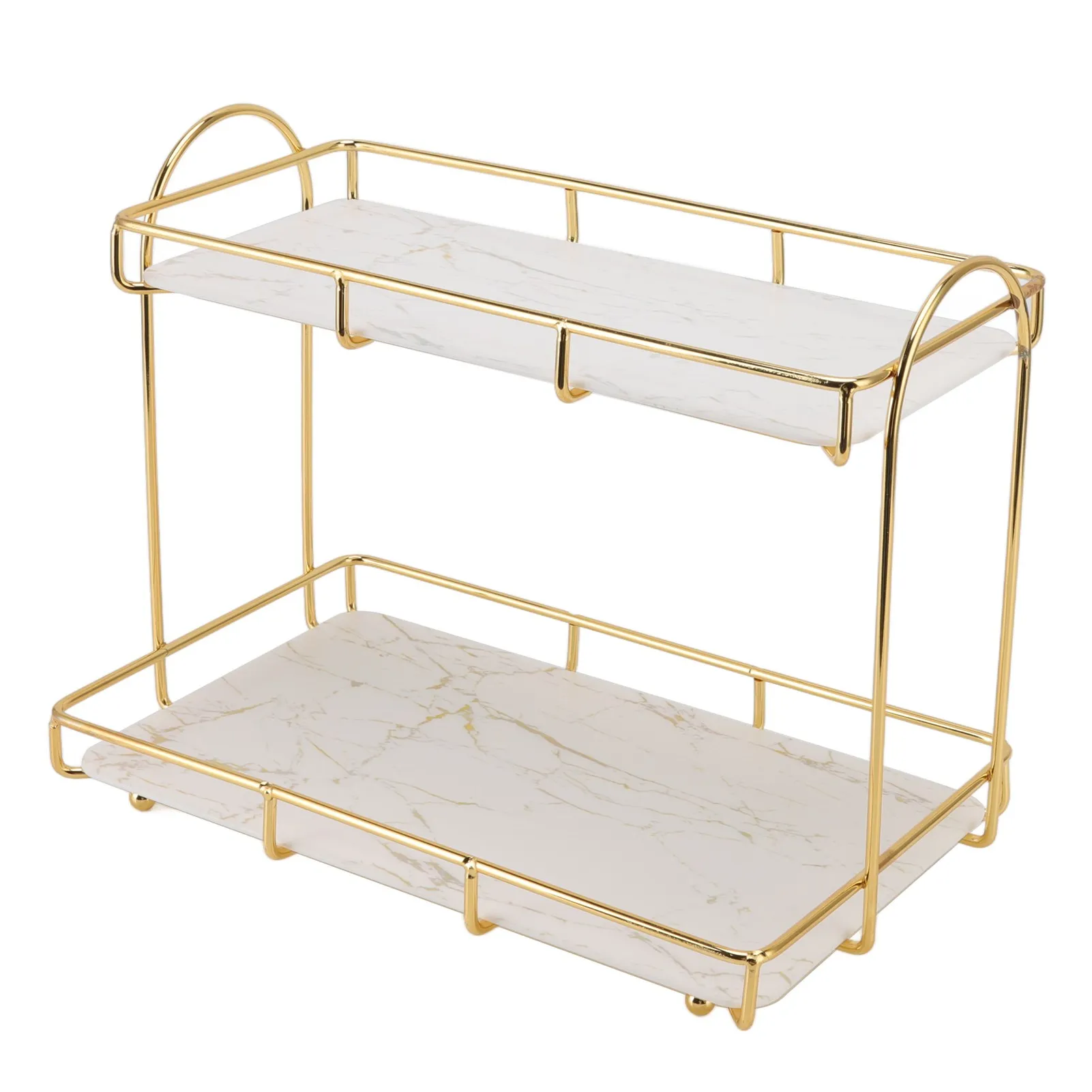 Bathroom Shelf Gold White 2 Tier Shampoo Storage Rack Anti Slip Makeup Shelf Shower Corner Shelves Bathroom Organizer Accessory