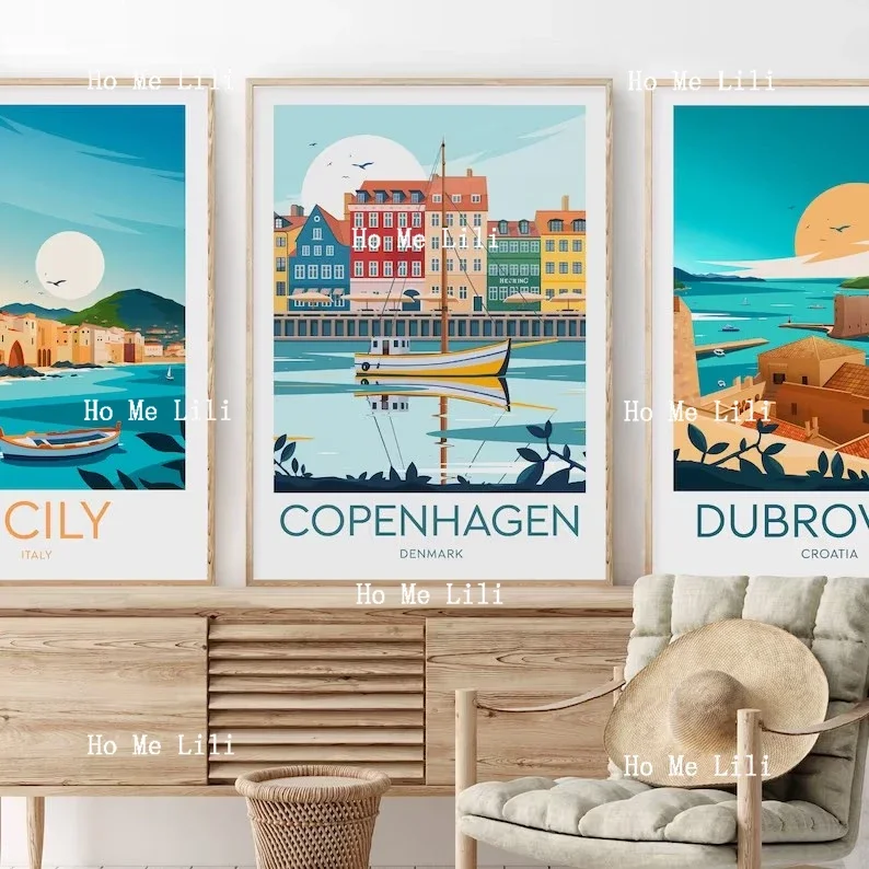 Копенгаген путешествия принт Дания постер персонализированный подарок