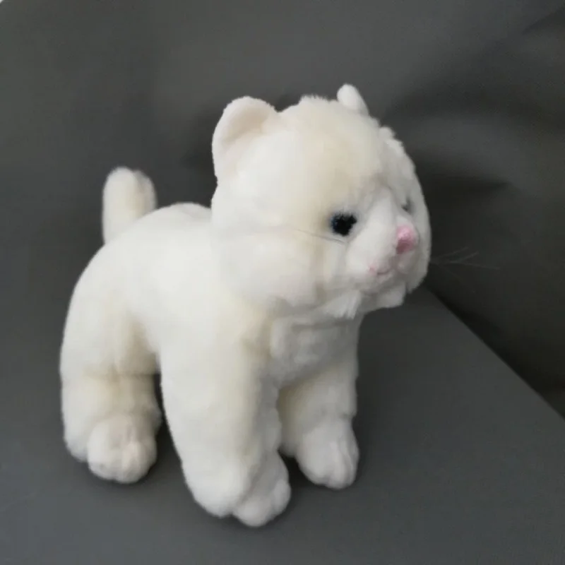 About 25X20cm White Cat Plush Toy Cute Kitty Soft Doll Kids Toy Xmas gift S2526