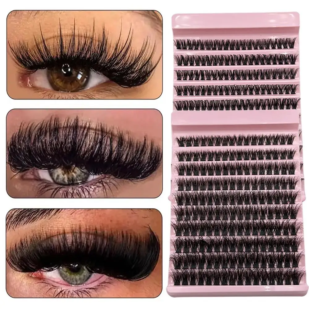 Russian Style Mix Size Segmented Eyelash Full Volume Grafting Segmented False Eyelashes Lash Cluster D Curl Natural Eye Makeup