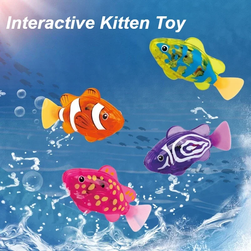 Electric Simulated Fish Cat Toy Summer Interactive Kitten Toy Inductive Glow Swimming Fish for Bath Pool Play Cat Supply