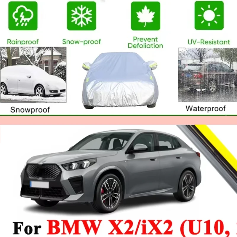 

For BMW X2 IX2 U10 2023-2026 2024 2025 Full Car Covers Outdoor Sun Anti UV Rain Snow Dust Protection Oxford Cloth Accessories