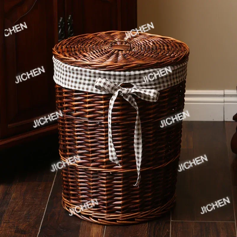 

HS корзина для хранения одежды, корзина для белья, бочка из ротанга, большая игрушка для одежды, пинцет, бытовой органайзер с крышкой