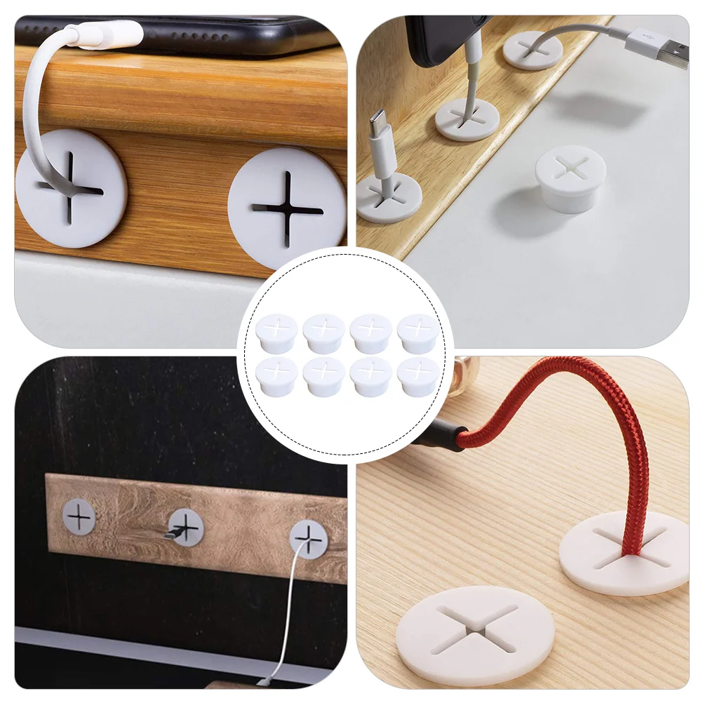 Couvercle de trou de câble en silicone, œillet, meubles, rondelle, bureau, évaluation, support en caoutchouc, 15 pièces