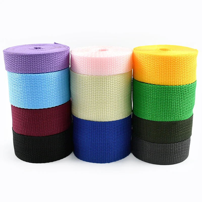 

Meetee 10Meters 1.1mm Thick Nylon Webbing 20-50mm Bag Webbings Strap Clothes Decorative Braid Sewing Ribbons Safety Belt Sling