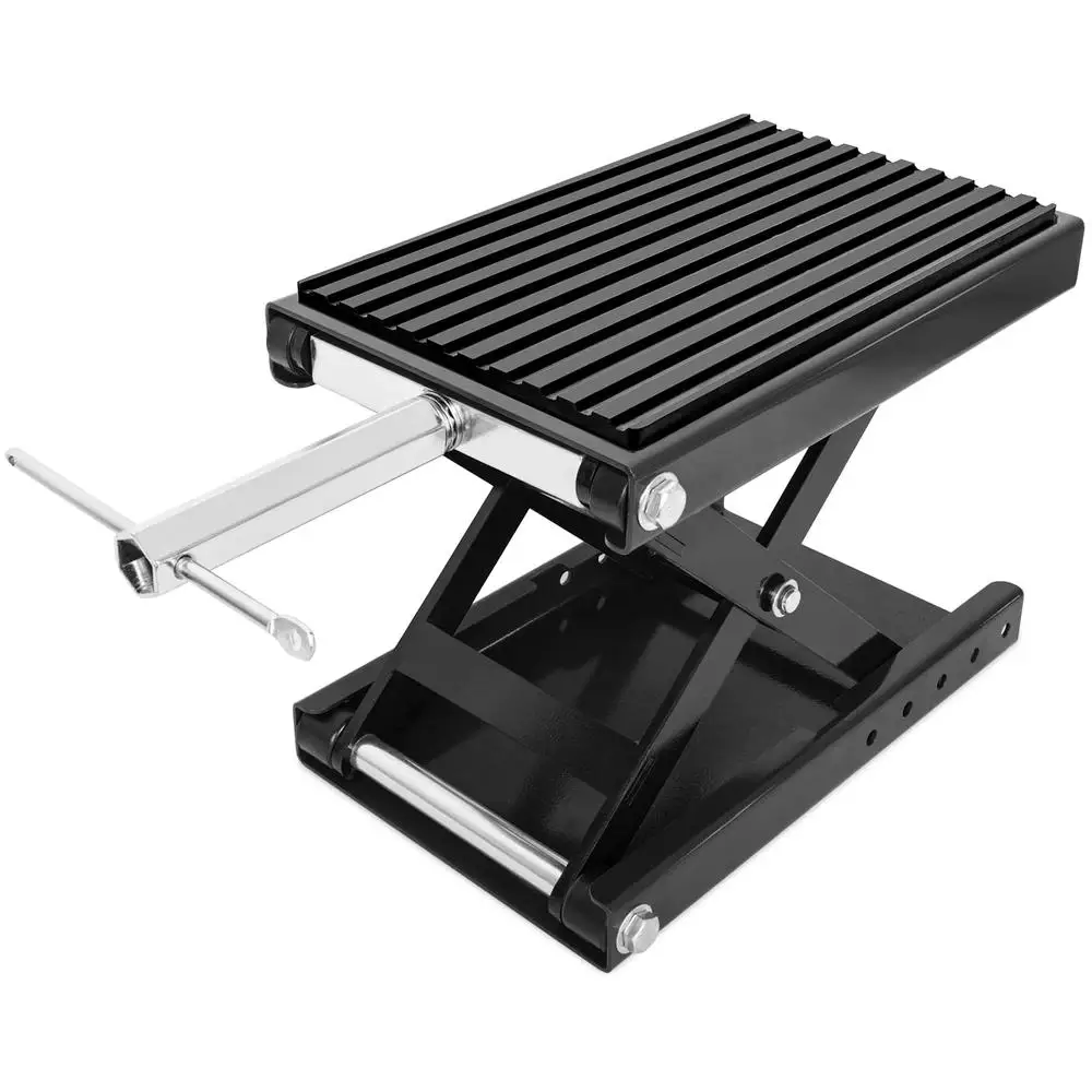 1300 LBS Motorcycle Jack Lift Anti-Slip Pad Safety Pin Carbon Steel Portable Maintenance Stand Dual Stability Adjust Height