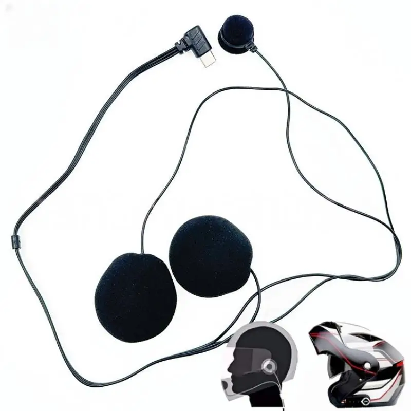 Casque de moto avec prise type-c HD, réduction du bruit, casque complet avec microphone souple pour E1/X1 Bluetooth, 1 pièce