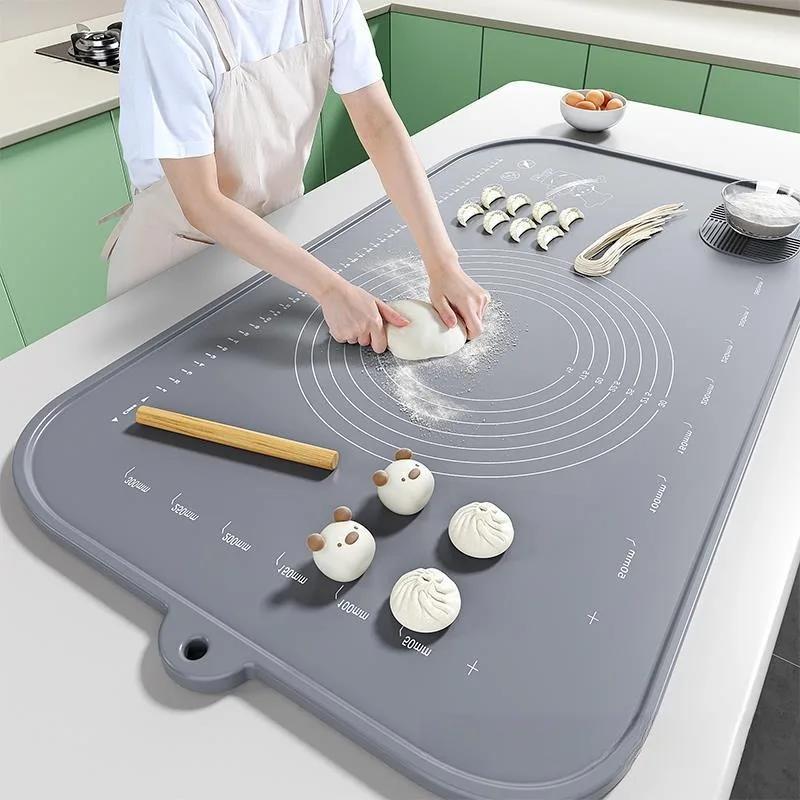 

Silicone kneading pad, food grade thickened panel for household and enlarged rolling pad, baking tool pin scraper