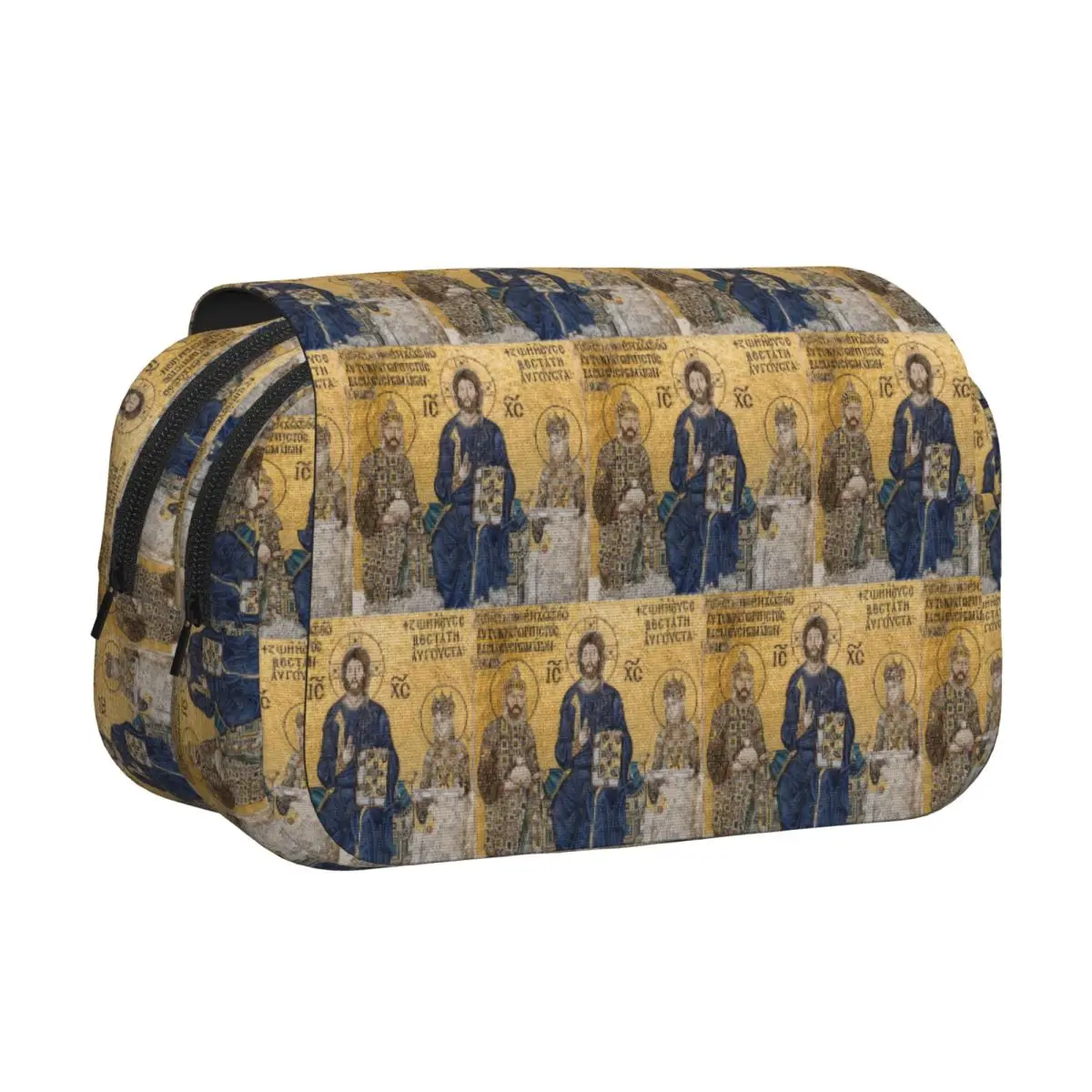 Jesus Christ Pantocrato Mosaic In Hagia Sophia Istanbul Pencil Cases Pen Holder Hard Shell Leather Pen Box Pencil Bag for Kids