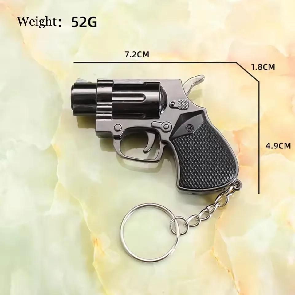 Mini Portable Keychain Gun Lighter Outdoor Windproof Jet Flame Inflatable Lighter Cigarette Accessories Men's Smoking Gift - Image 6