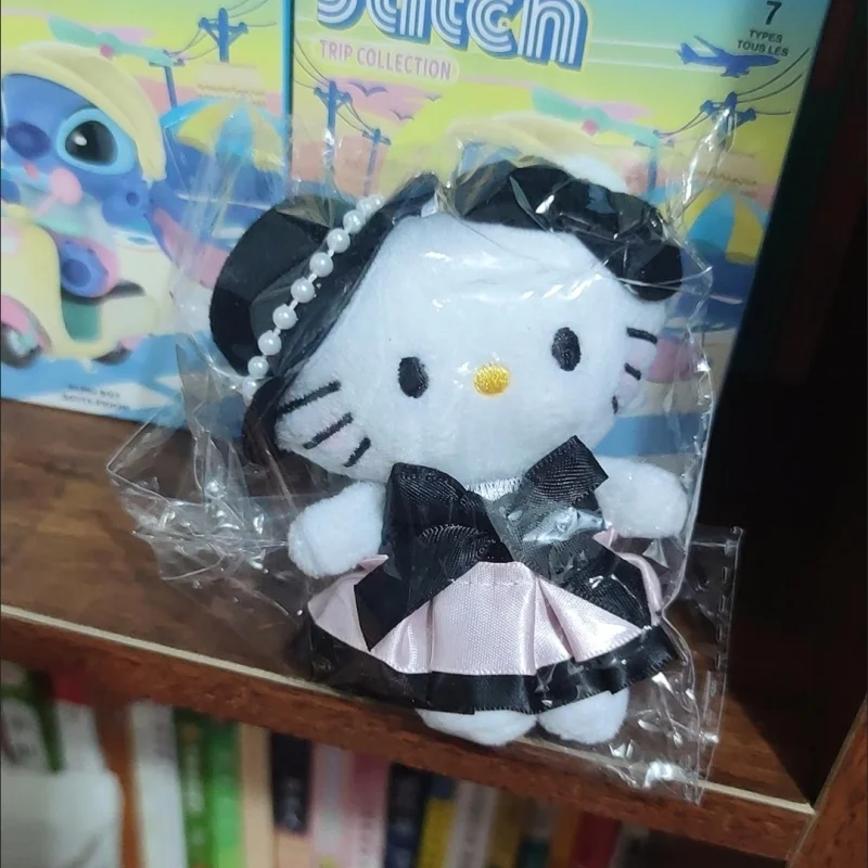 Sanrio hello kitty socialite cetim saia chapéu arco macio pelúcia pingente estudante mochila zíper acessórios roupa coordenação presente