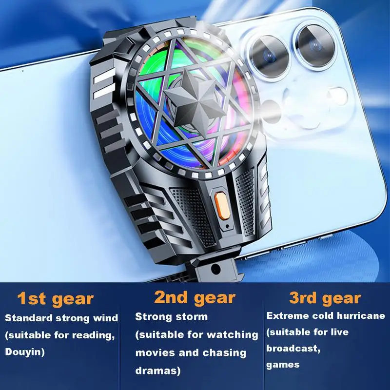 Cell Phone Cooling Fan Rechargeable Mobile Phone Radiator Phone Cooler Fan Portable Cell Phone Fan Mobile Game Cooler For