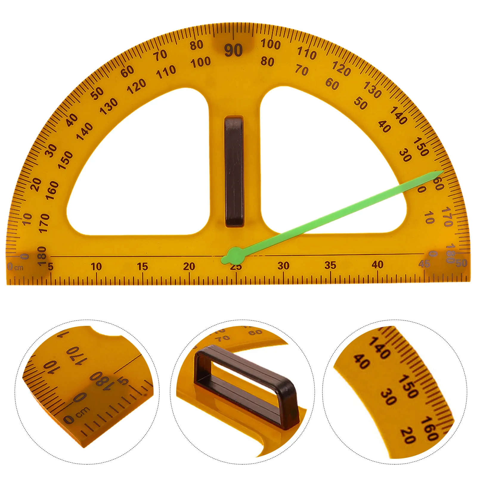 

Легкий пластиковый транспортир на 180 градусов для учителей, для математического образования, с четкой шкалой, удобной ручкой, для геометрических измерений
