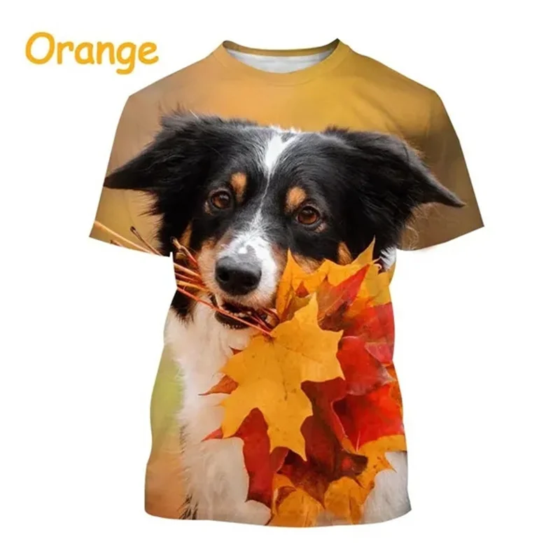 New Popular Border Collie 3D Printed T-shirt Fashion Cute Dog Unisex Animal Round Neck Casual Short Sleeve Women Clothes Tee Top