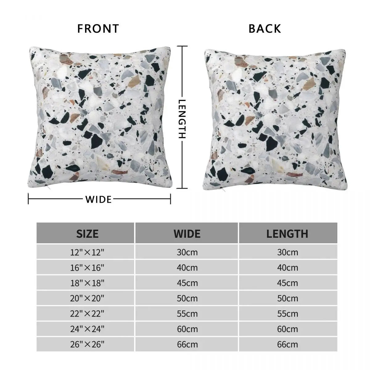 Terrazzo Black Grey Bronze Pillowcase Polyester Linen Velvet Pattern Zip Decor Pillow Case Room Cushion Cover 18