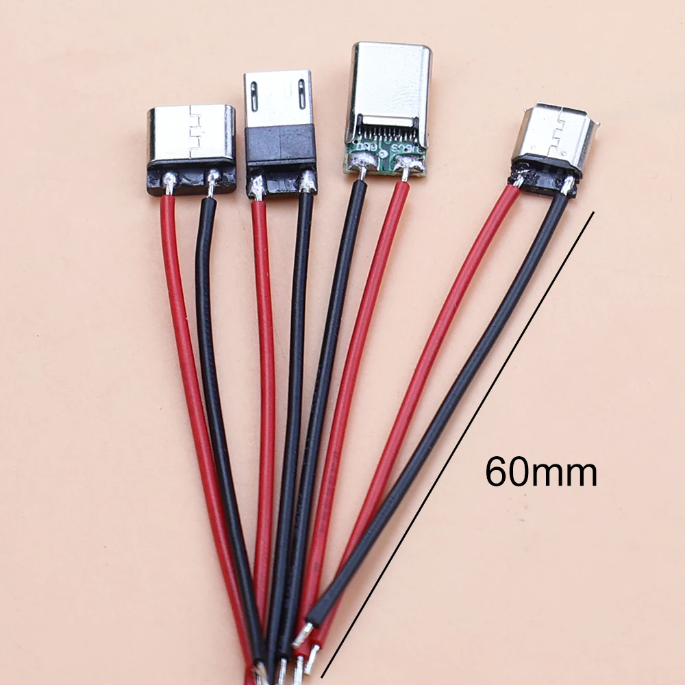 2/5/10PCS 2P Micro USB Male Female JACK TypeC USB Welding Wire Connector Straight For Mobile Phone Charging Port Charging Socket