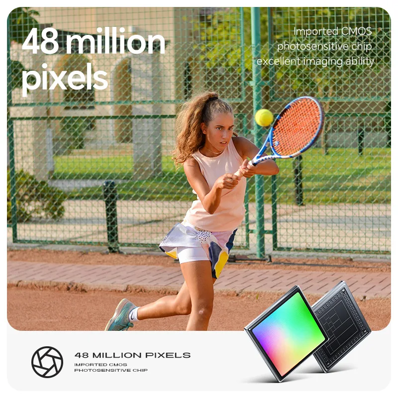 كاميرا رقمية 4K CCD 16X تركيز تلقائي مضاد للاهتزاز 48 ميجابكسل كاميرا عالية الوضوح شاشة كبيرة 2.4 بوصة للتصوير الفوتوغرافي للأطفال والكبار