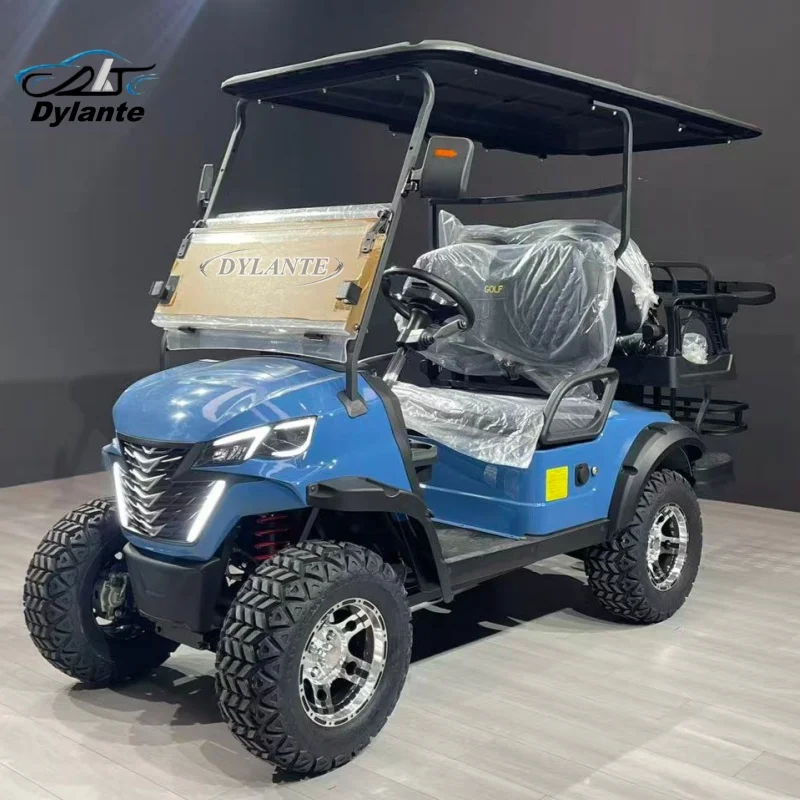 China's Low-Price Customized Legal Road-Legal 2+2-Seat Folding Seat Electric Golf Cart Golf Course Club Hunting Car Cargo Truck