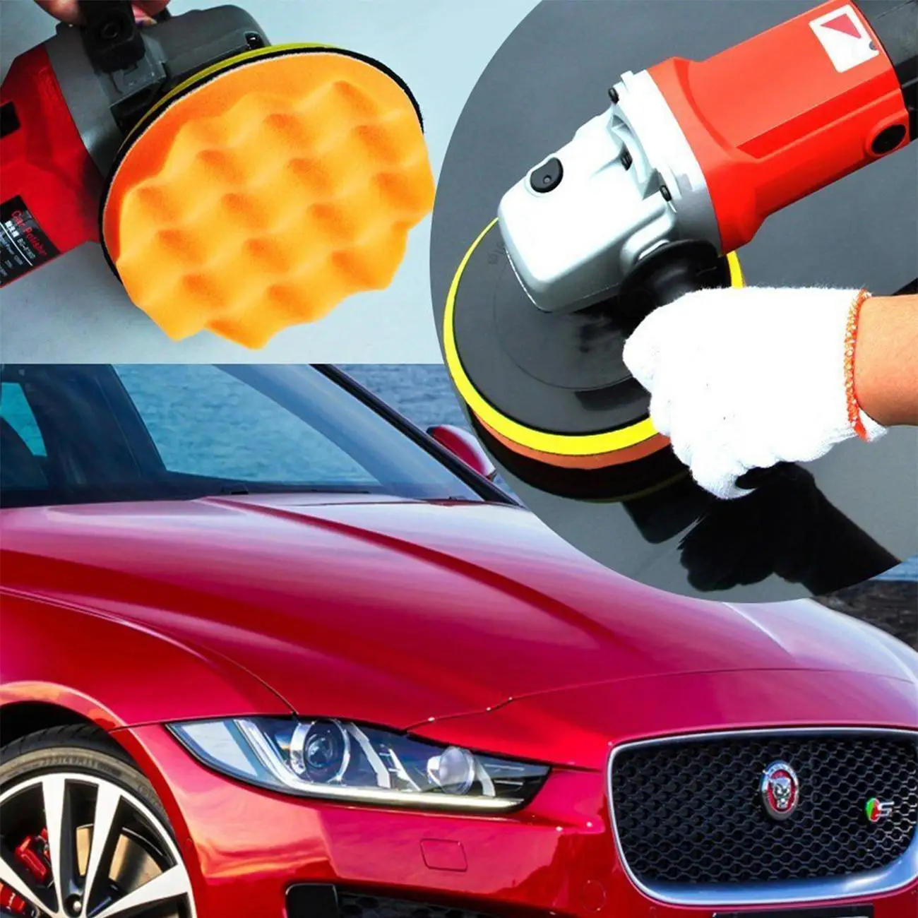 5inch 12ps Car Polishing Pads Drill Sponge Buffing Waxing Clean Polish Buffer Pad for Drill Wheel Polisher Waxer